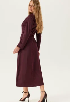 Satin Cowl Neck Midi Dress