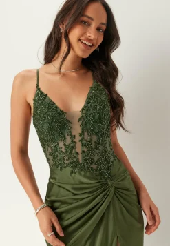 Satin Evening Dress With Back Lacing