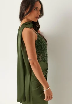 Satin Evening Dress With Back Lacing