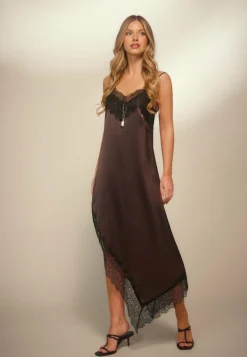 Satin Lace Slip Dress