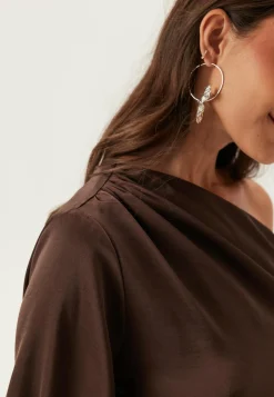 Satin One Shoulder Blouse