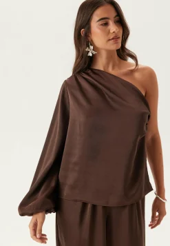 Satin One Shoulder Blouse