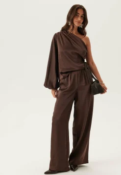 Satin One Shoulder Blouse