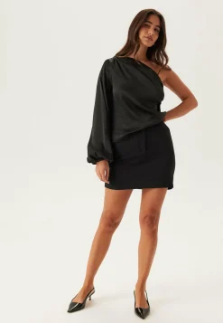 Satin One Shoulder Blouse