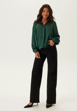 Satin Puff Sleeve Blouse