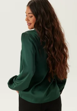 Satin Puff Sleeve Blouse