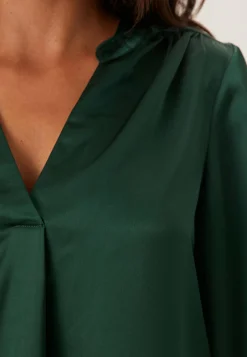 Satin Puff Sleeve Blouse