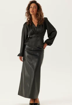 Satin V-neck Blouse
