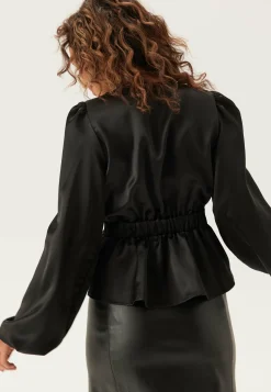 Satin V-neck Blouse