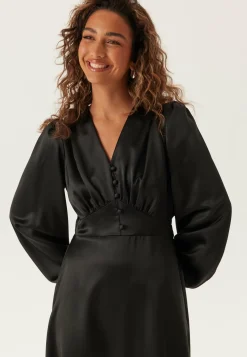 Satin V-neck Maxi Dress