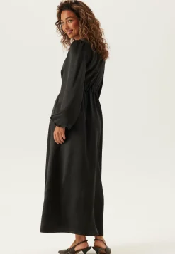 Satin V-neck Maxi Dress