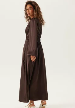 Satin V-neck Maxi Dress
