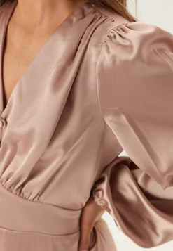 Satin V-neck Maxi Dress