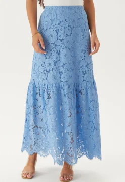 Scalloped Lace Edge Maxi Skirt