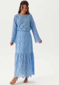 Scalloped Lace Edge Maxi Skirt