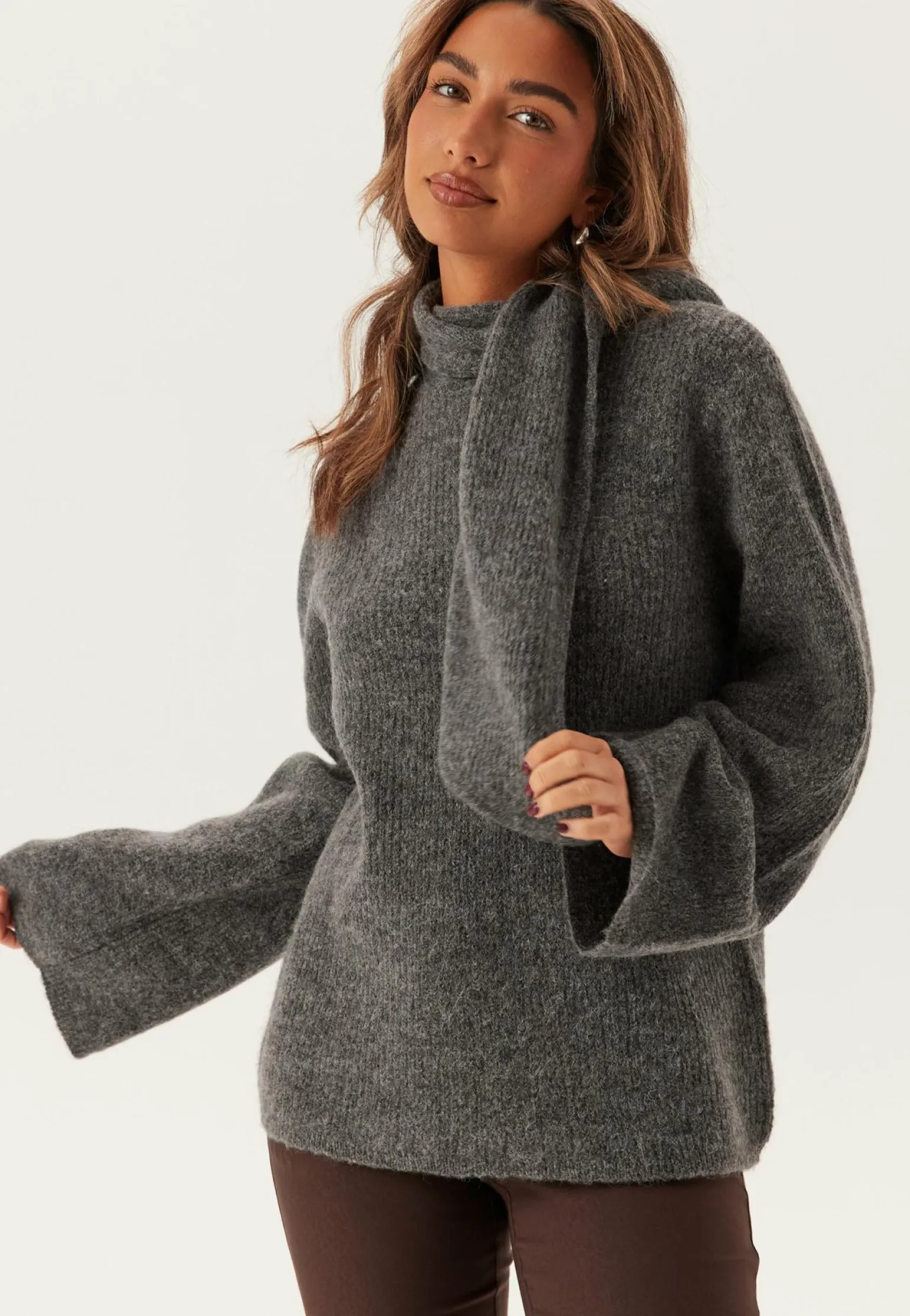 Slflulu Ls Bow Knit