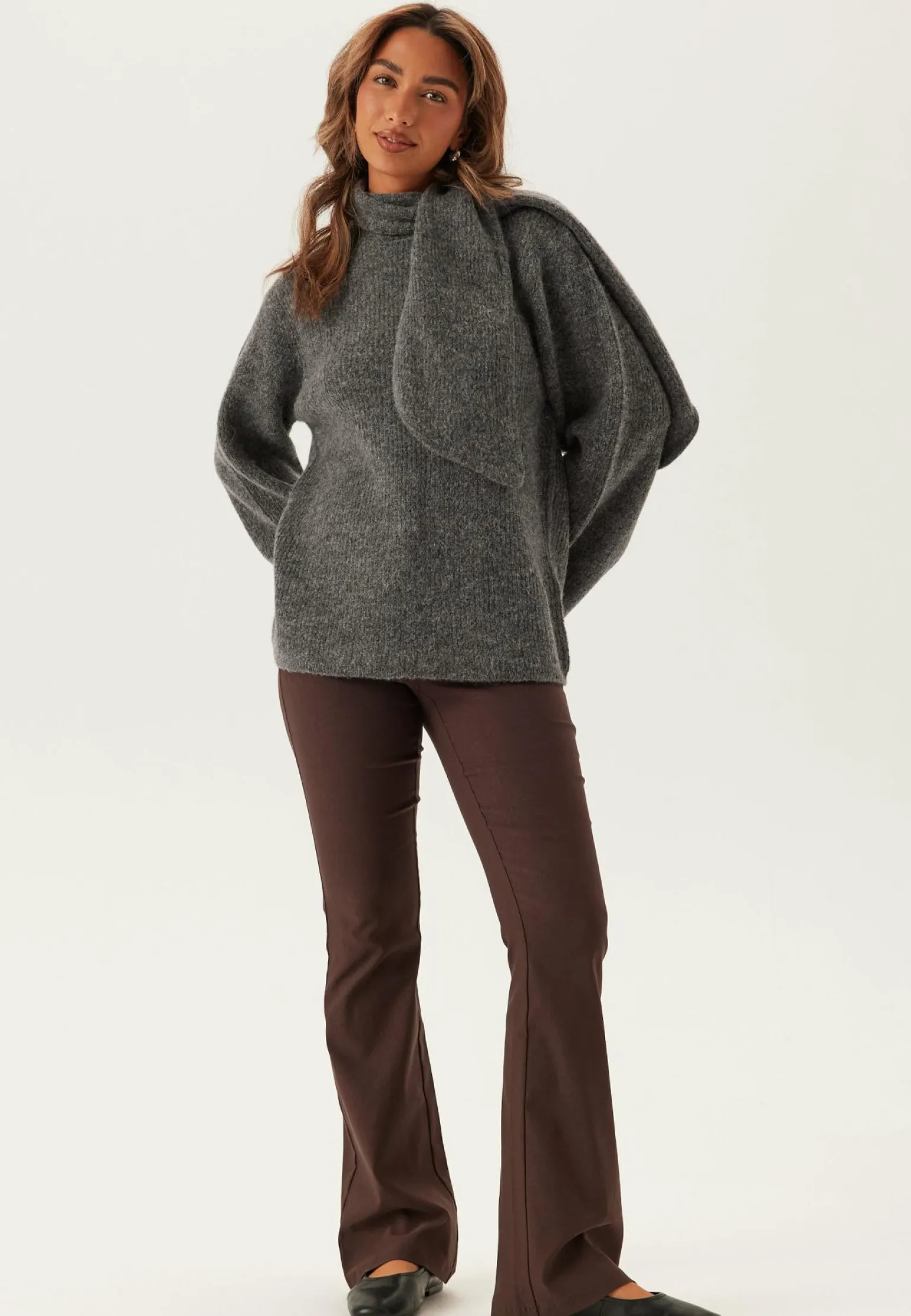 Slflulu Ls Bow Knit
