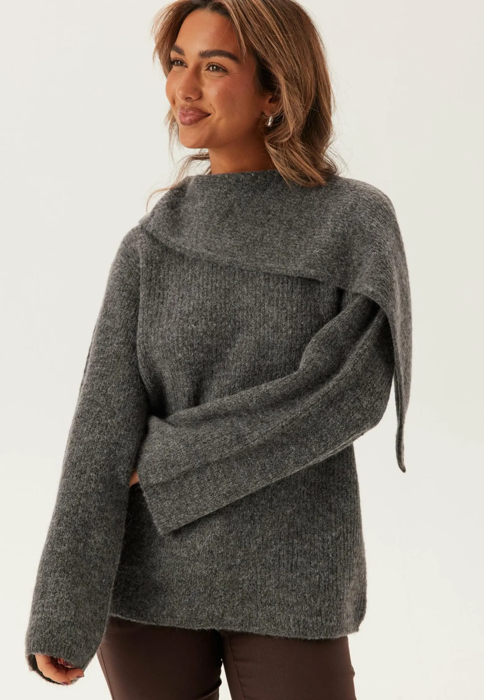 Slflulu Ls Bow Knit