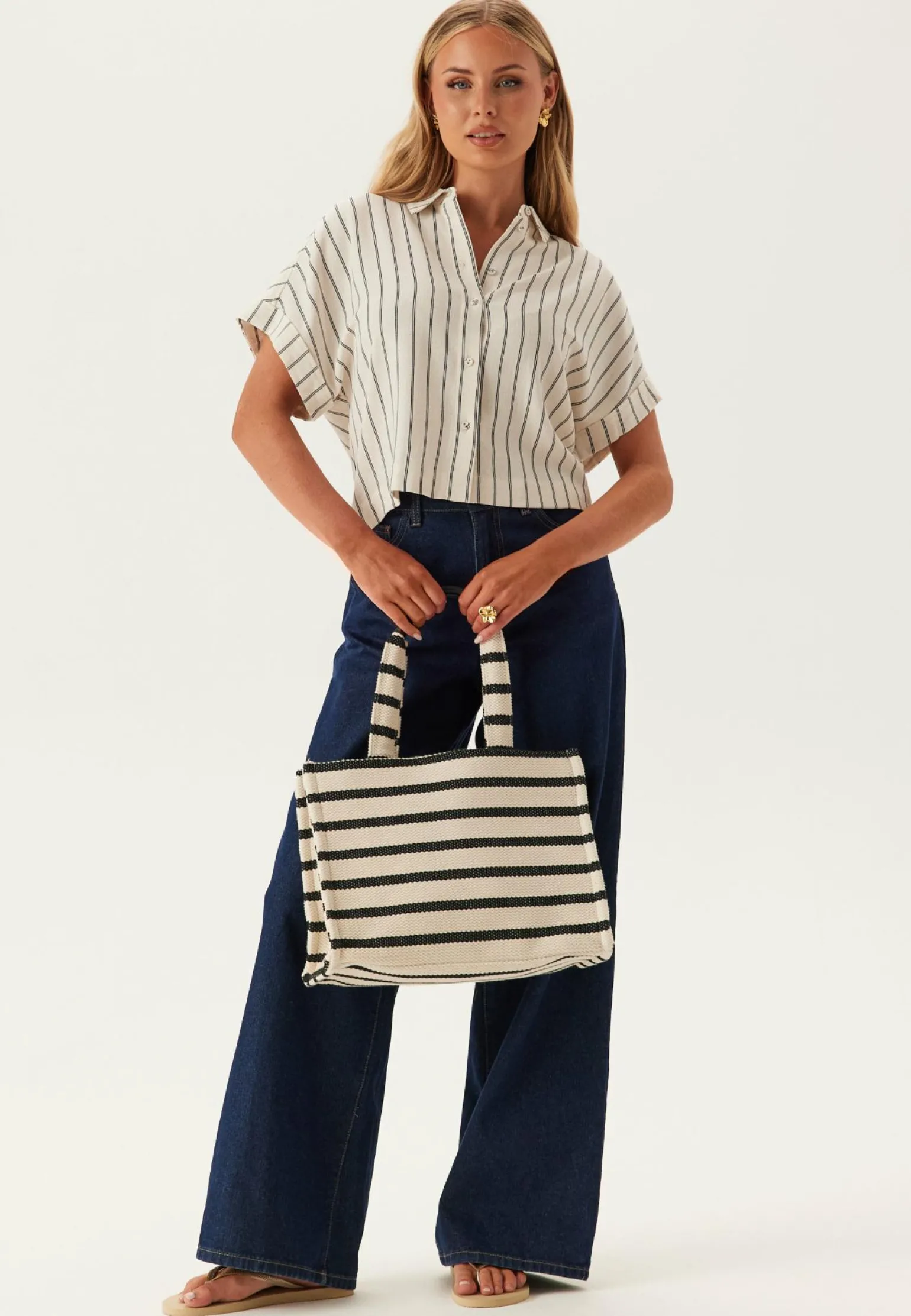 Slfviva Ss Striped Cropped Sun