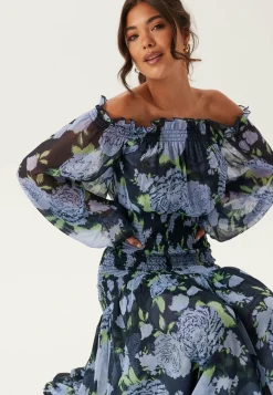 Smock Off Shoulder Maxi Dress