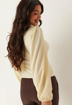 Square Neck Balloon Sleeve Top