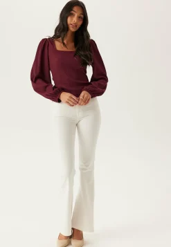 Square Neck Balloon Sleeve Top