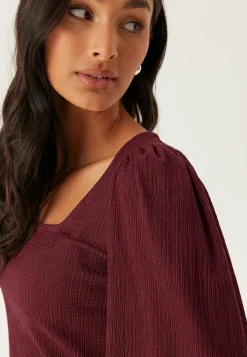 Square Neck Balloon Sleeve Top