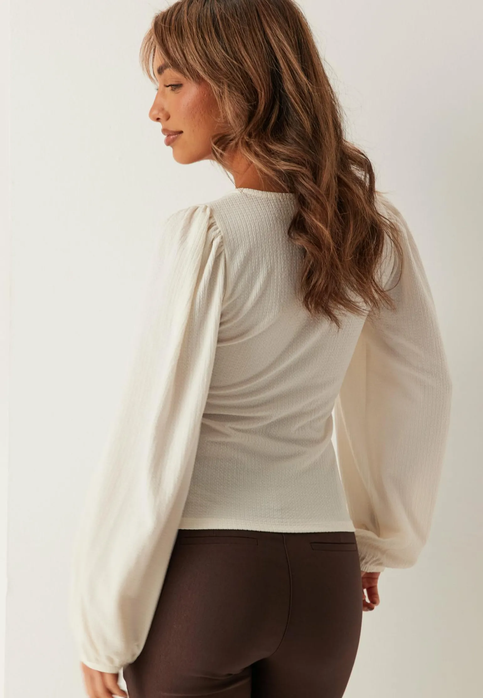 Square Neck Balloon Sleeve Top