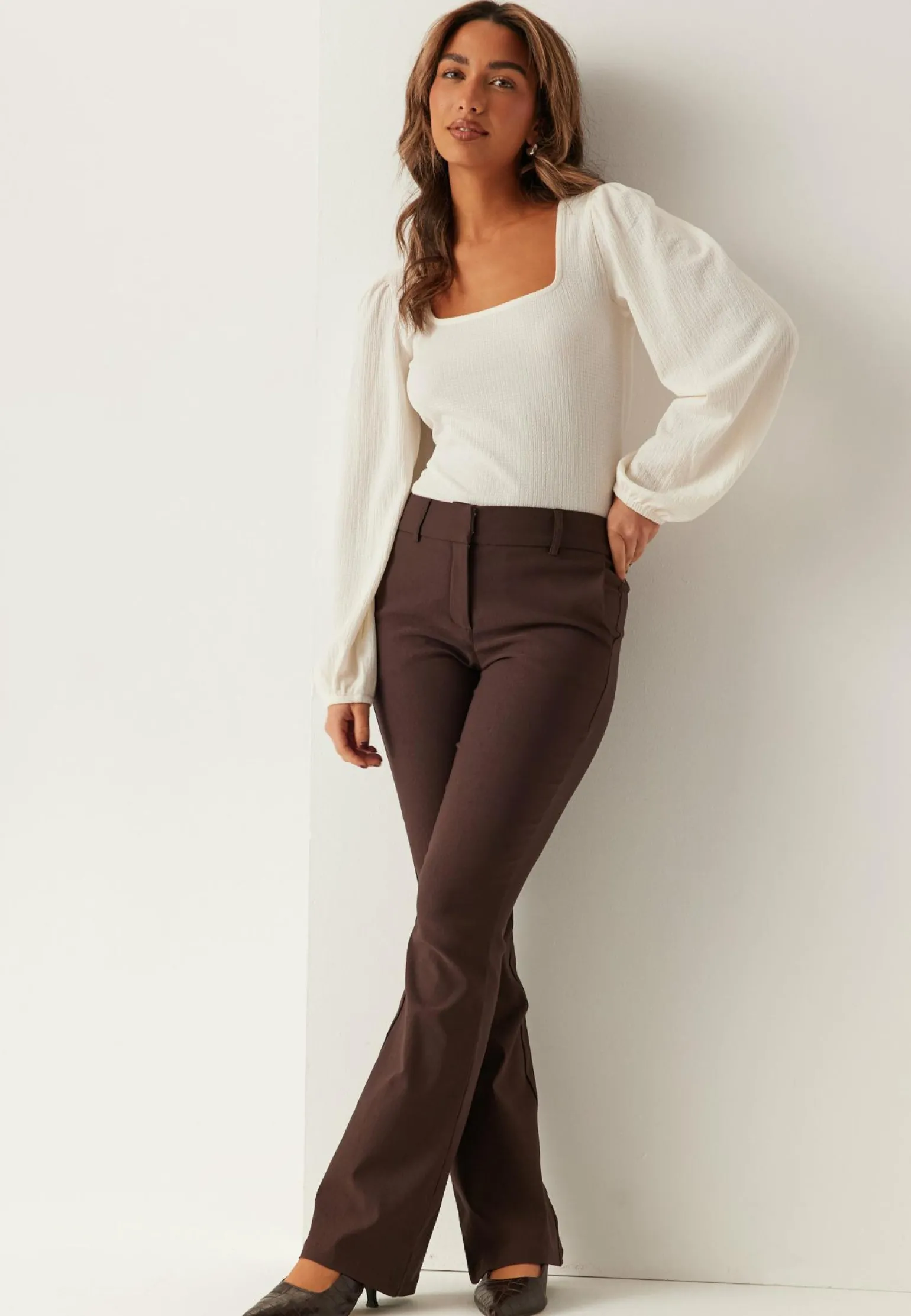 Square Neck Balloon Sleeve Top