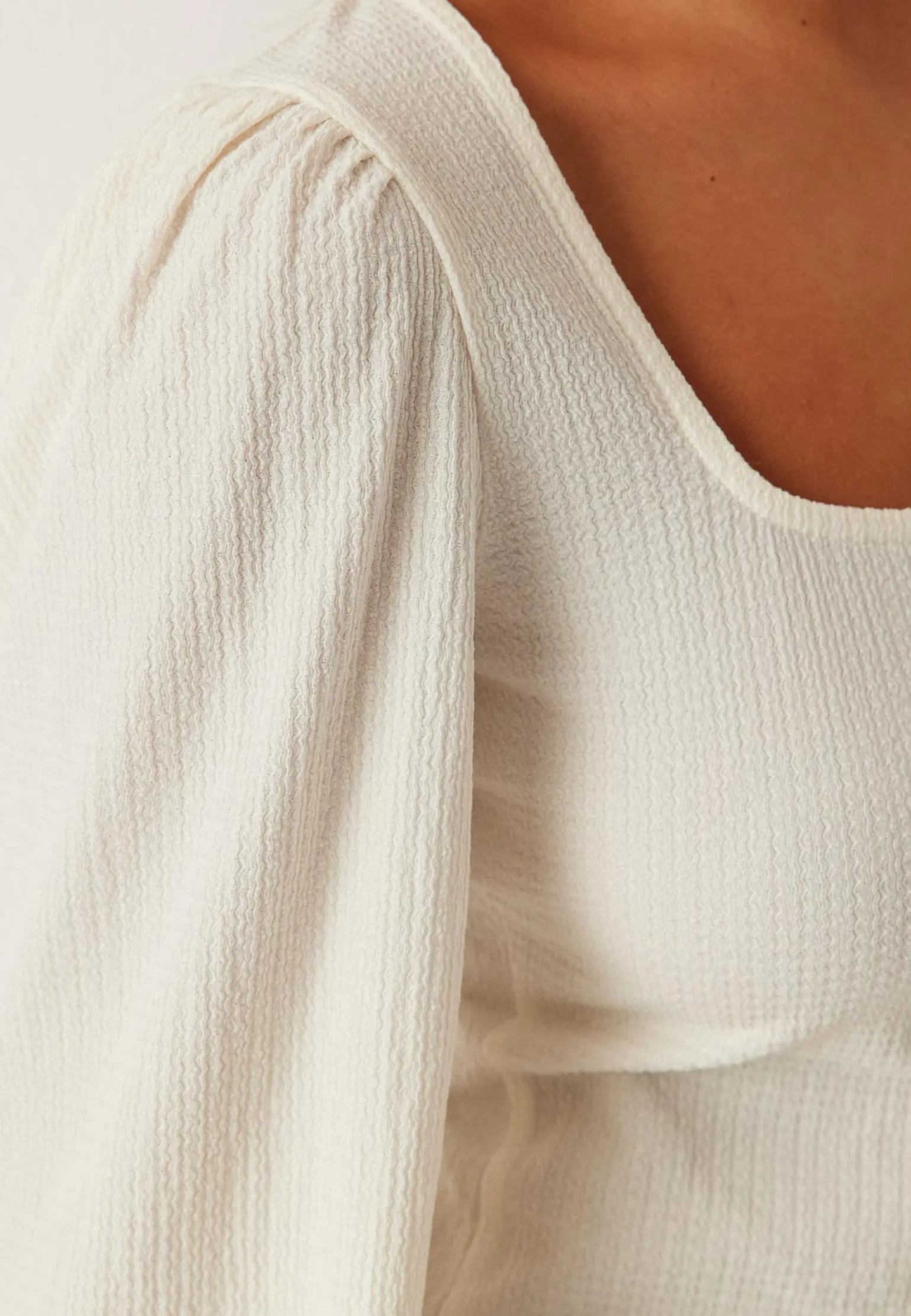 Square Neck Balloon Sleeve Top