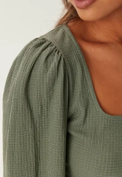 Square Neck Balloon Sleeve Top