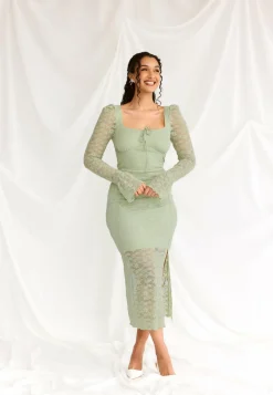 Square Neck Lace Dress