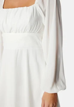 Square Neck L/S Chiffon Dress