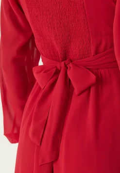 Square Neck L/S Georgette Dress