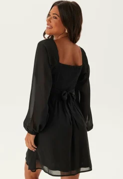 Square Neck L/S Georgette Dress