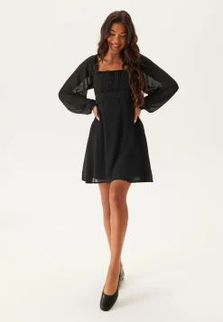 Square Neck L/S Georgette Dress
