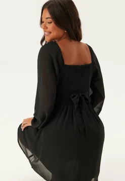 Square Neck L/S Georgette Dress