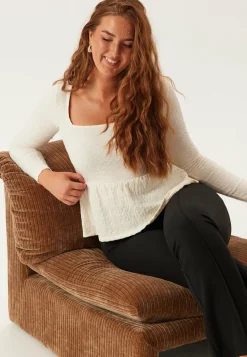 Square Neck Peplum Top