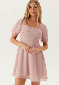 Square Neck S/S Georgette Dress