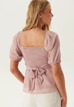 Square Neck S/S Georgette Blouse