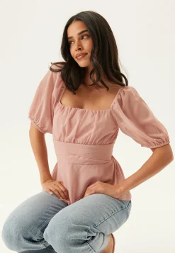 Square Neck S/S Georgette Blouse