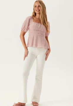 Square Neck S/S Georgette Blouse