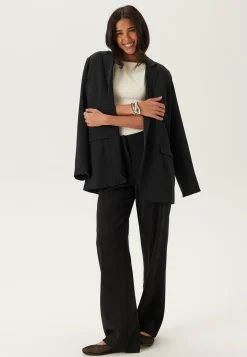Straight High Waist Suit Trousers
