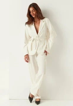Straight High Waist Suit Trousers