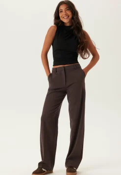 Straight High Waist Suit Trousers