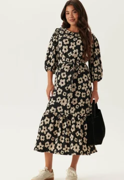 Structure Flounce Midi Dress