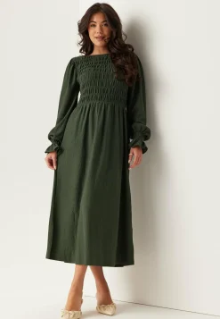 Structure Long Sleeve Midi Dress