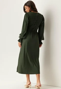 Structure Long Sleeve Midi Dress