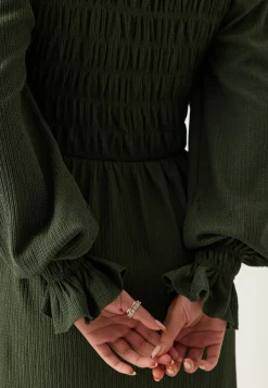 Structure Long Sleeve Midi Dress