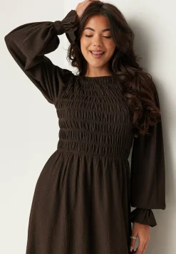 Structure Long Sleeve Midi Dress